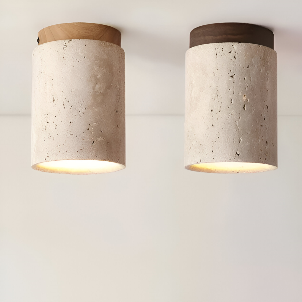 Travertine Flush Mount Ceiling Light