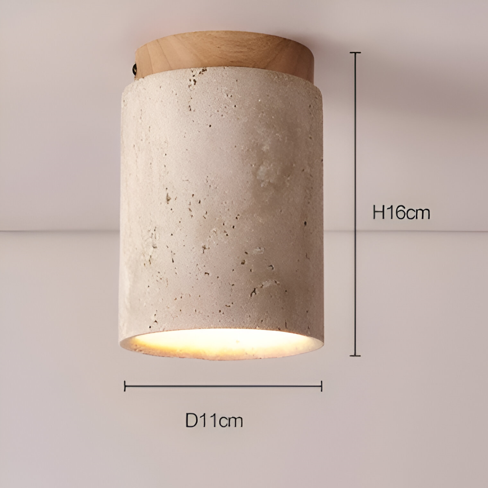 Travertine Flush Mount Ceiling Light