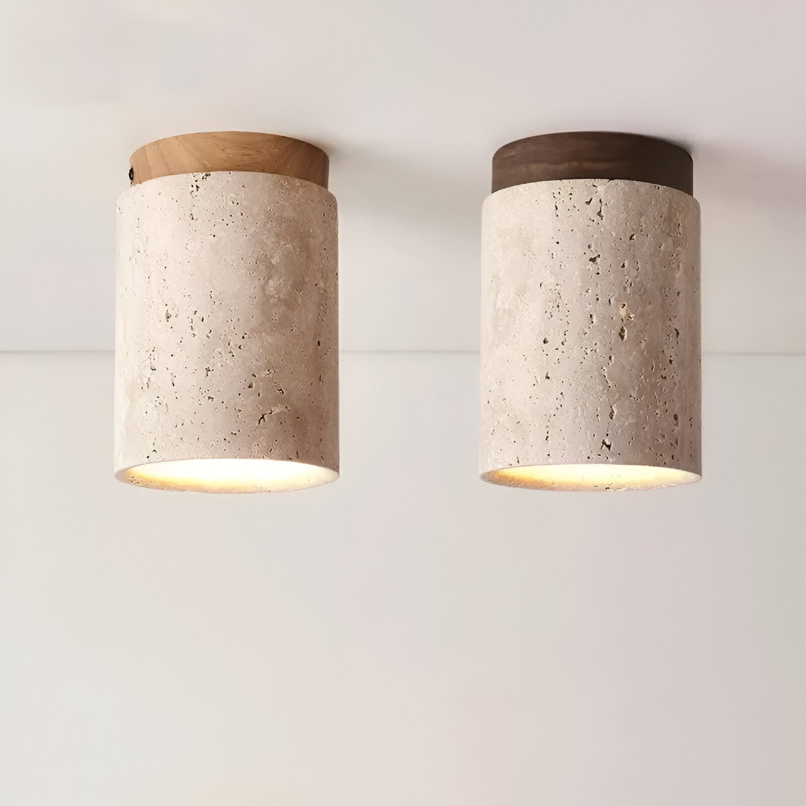 Travertine Flush Mount Ceiling Light