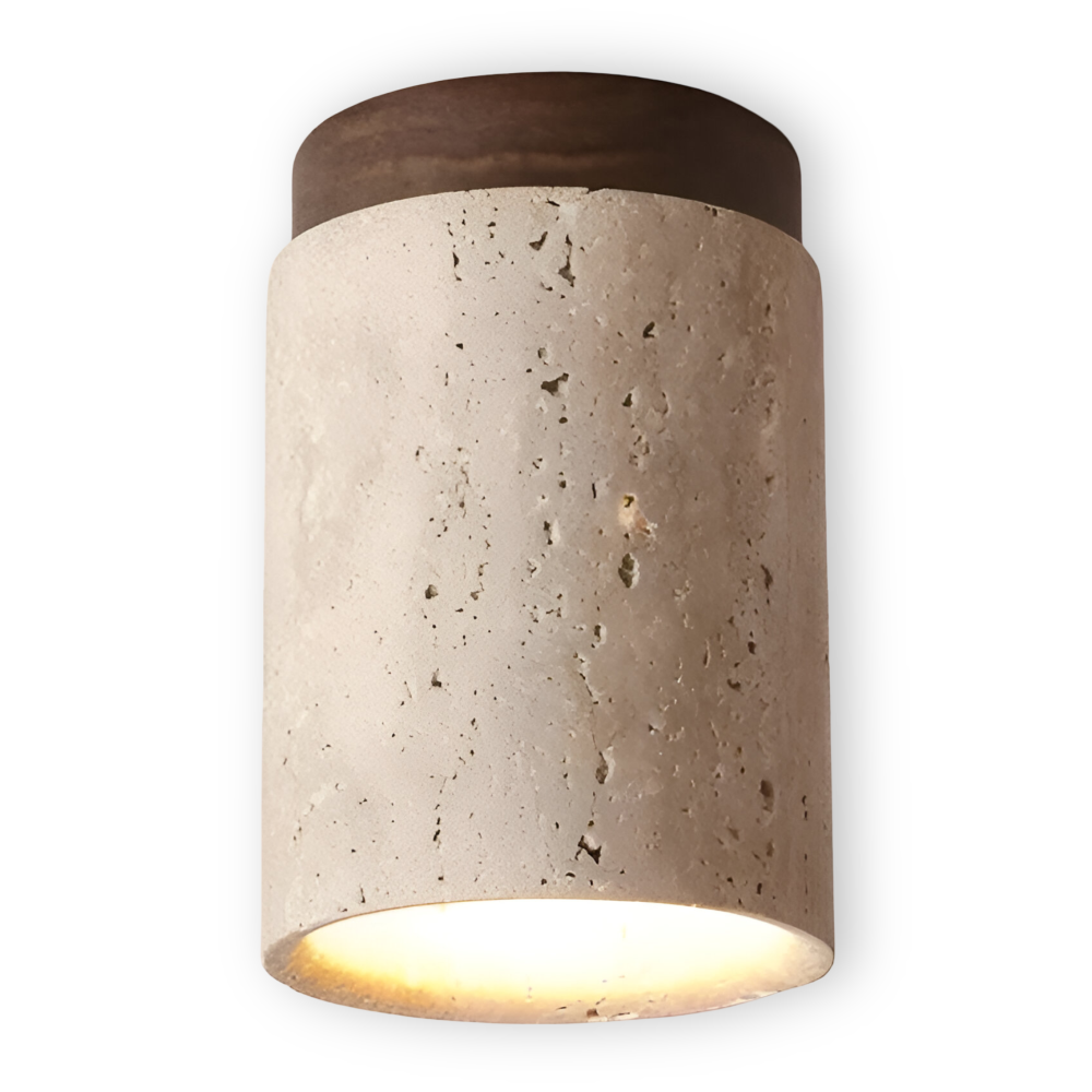 Travertine Flush Mount Ceiling Light