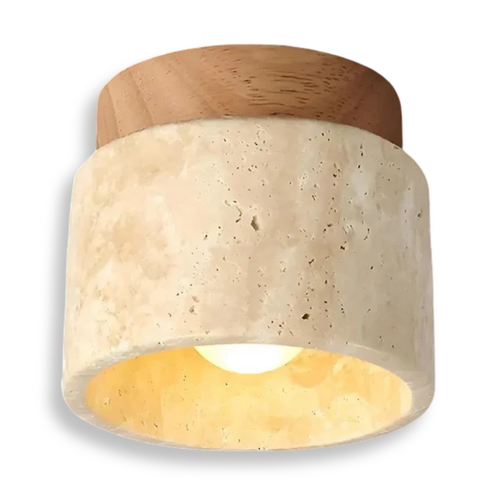 Travertine Flush Mount Ceiling Light