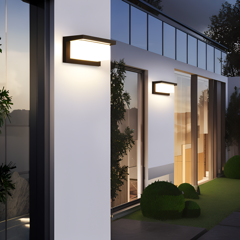 Udendørs LED væglampe med sensor aluminium i flere former