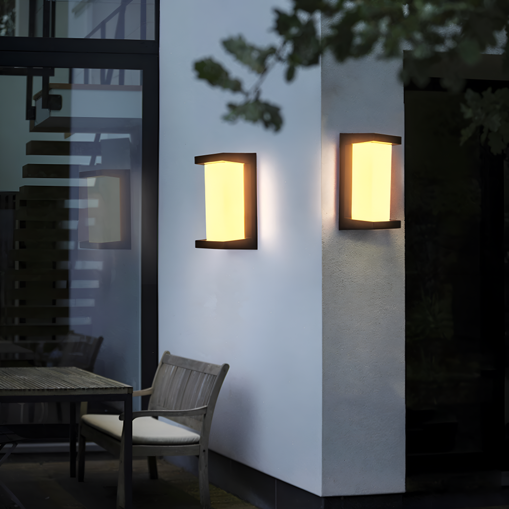 Udendørs LED væglampe med sensor aluminium i flere former