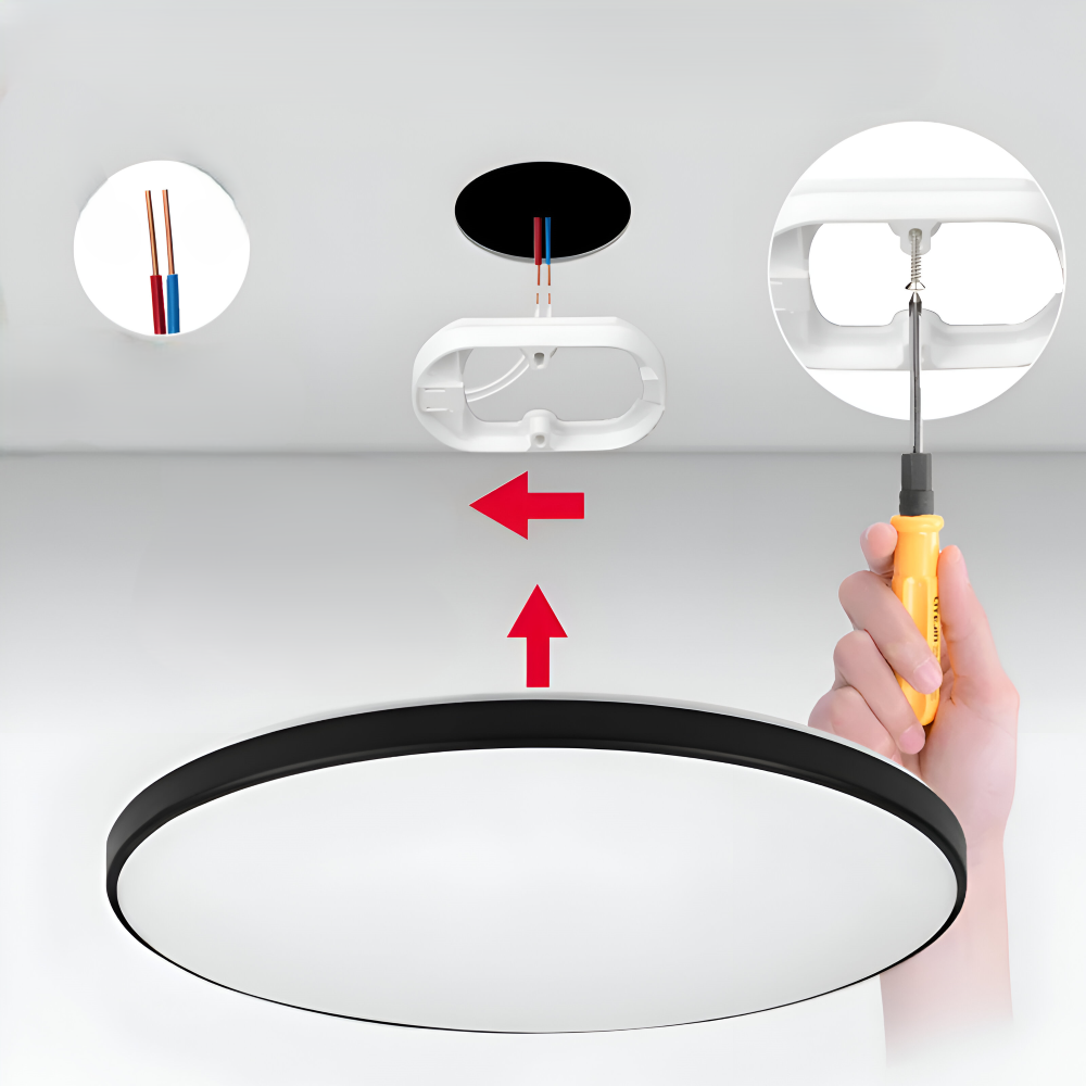 Ultratynd LED loftlampe med flad skærm