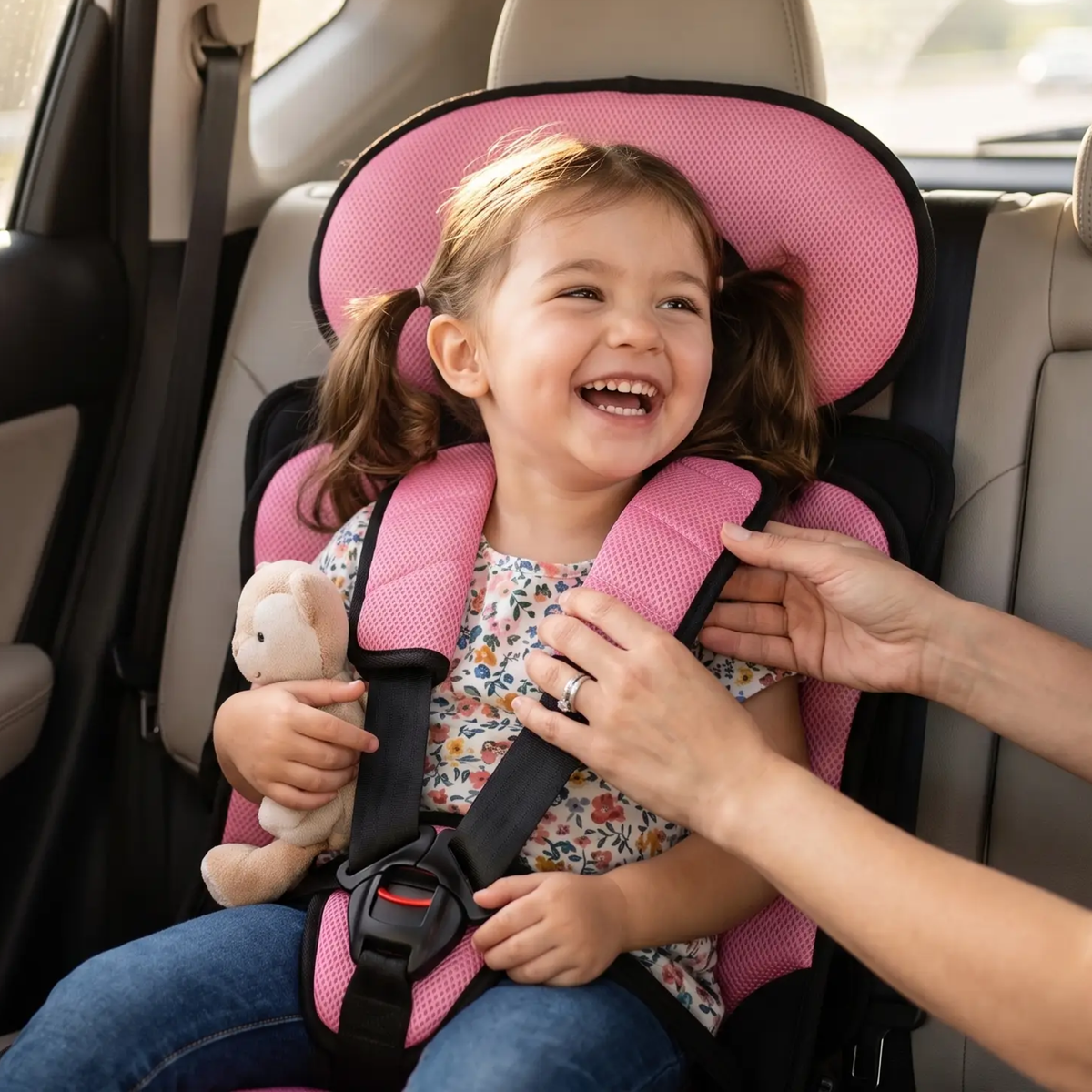 Portable Foldable Child Travel Booster Seat Compact for Trips and Taxis