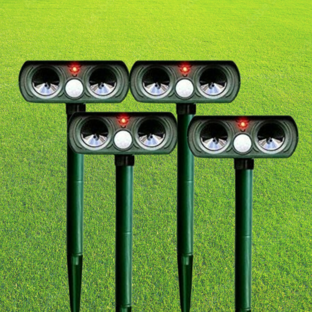 Solar Ultrasonic Motion Sensor Garden Stake Weatherproof