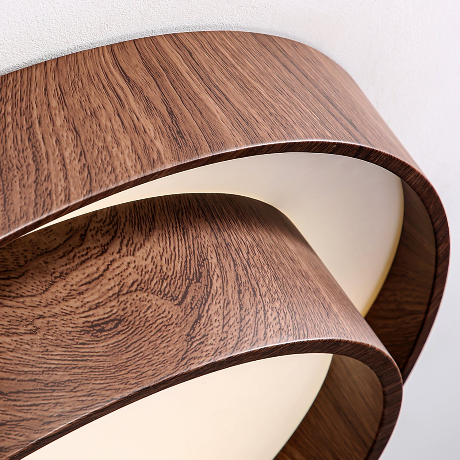 Flush Mount Ceiling Light LED Walnut Finish Dimmable Living Room