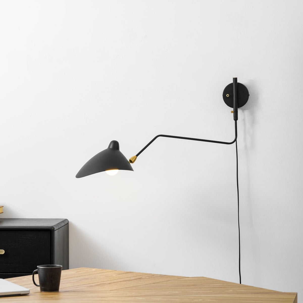 Articulated Arm Wall Sconce Swivel Shades Plug In Mid Century Modern