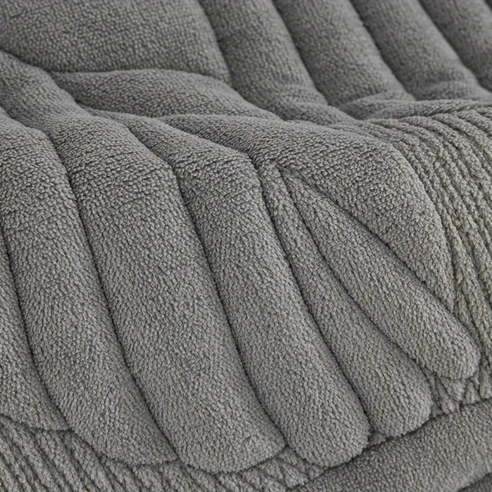 Plush Recliner Cover with Leaf Quilting, Arm Covers and Side Pocket