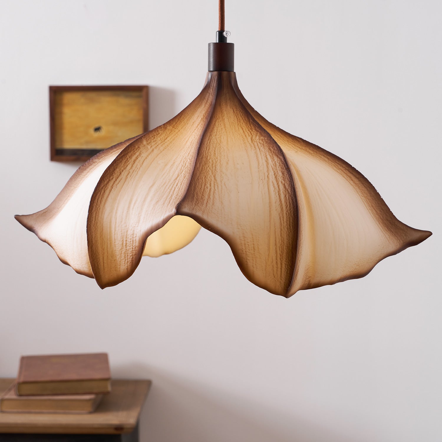 Cocoon Pendant Light Sculptural Webbed Shade Mid Century Style
