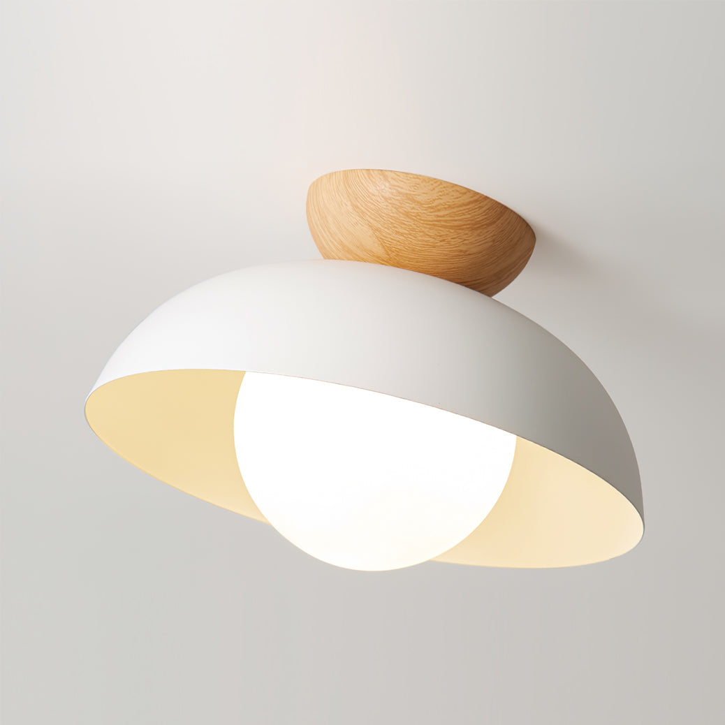 Sloped Ceiling Light Fixture White Glass Shade E26 Base Vaulted Room