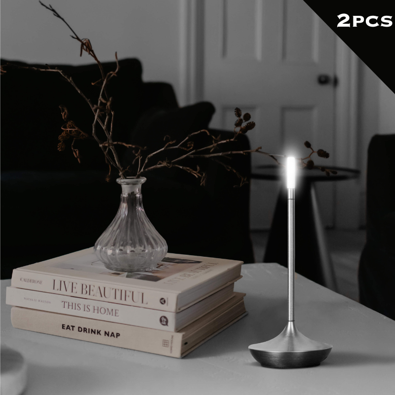 Cordless Table Lamp Rechargeable Brass Candle Glow for Dining and Patio