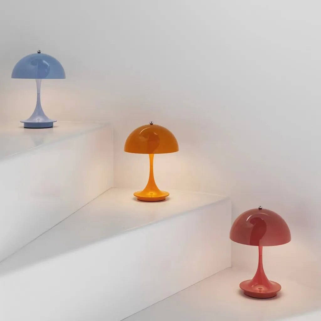 Mushroom Lamp Cordless Rechargeable Touch Dimmable for Bedside and Desk