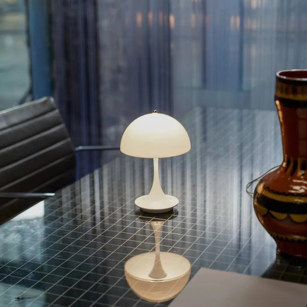Mushroom Lamp Cordless Rechargeable Touch Dimmable for Bedside and Desk