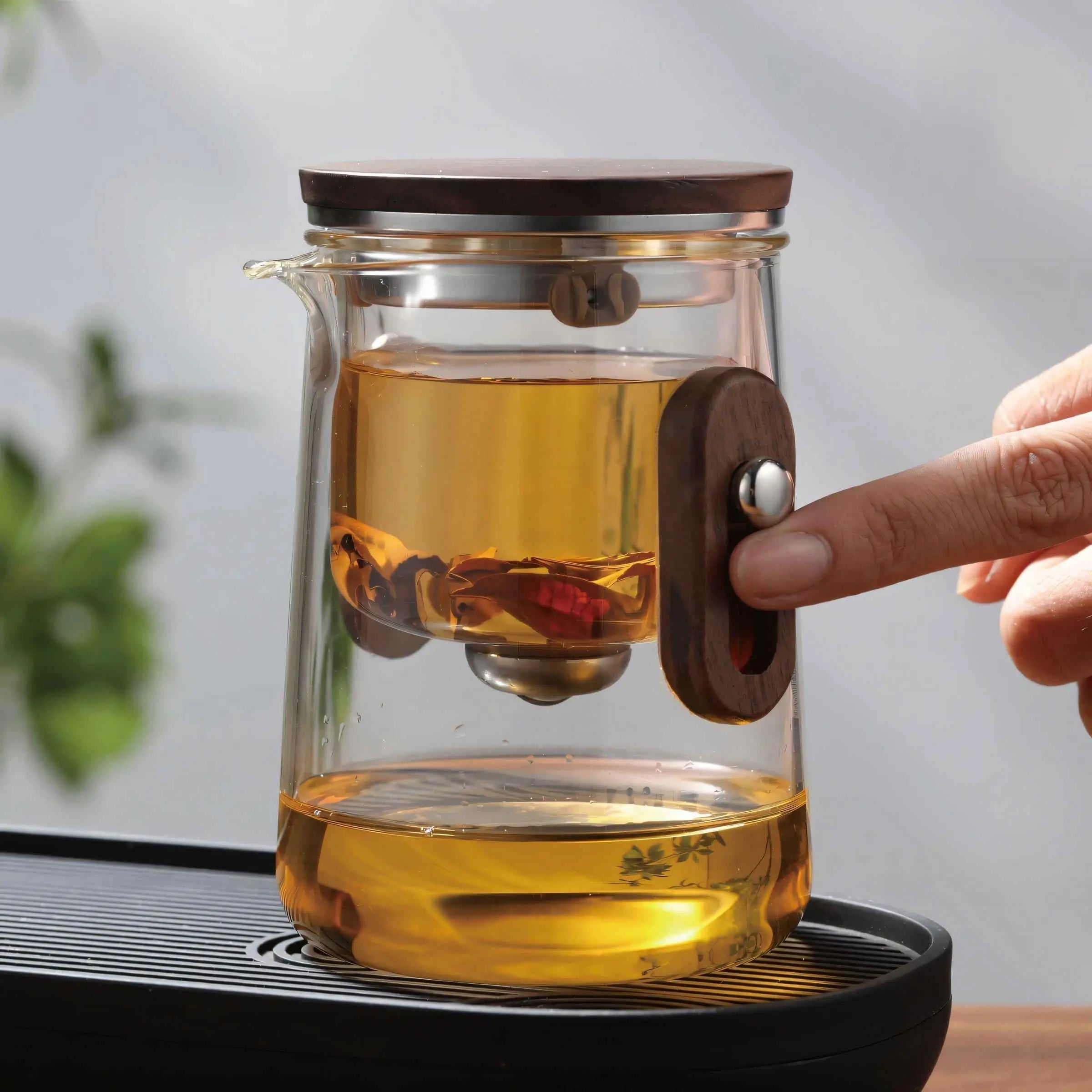 Travel Tea Set with Glass Teapot, Cups and Hard Case