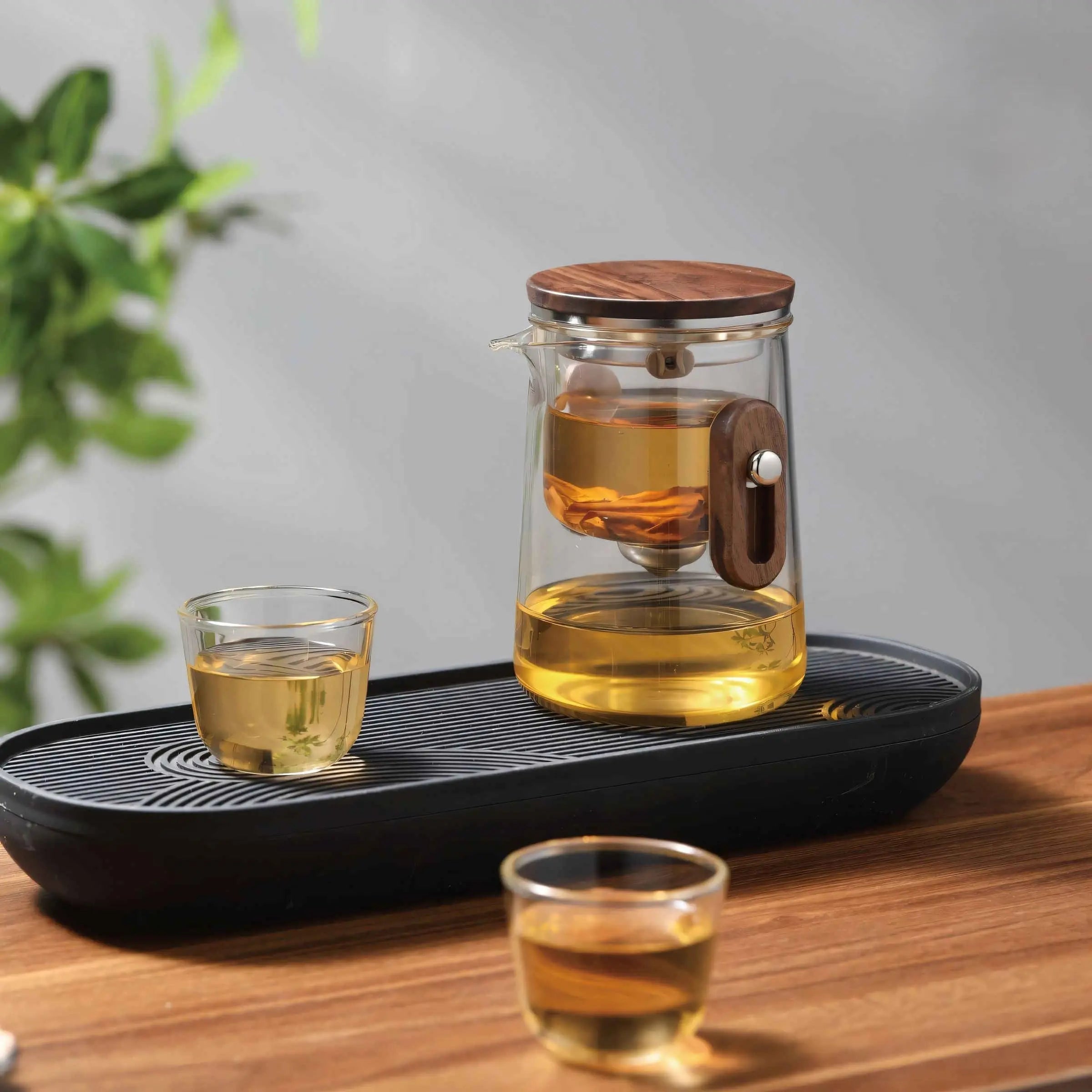 Travel Tea Set with Glass Teapot, Cups and Hard Case