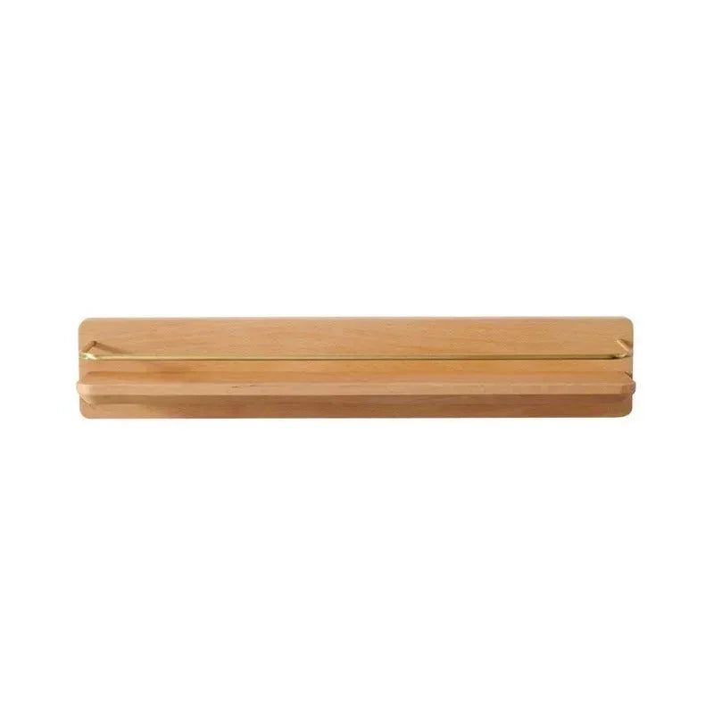 Bamboo Bathroom Shelf Wall Mounted with Metal Guard Rail
