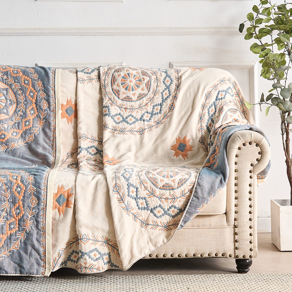 Mandala Throw Blanket Cotton Boho Fringed