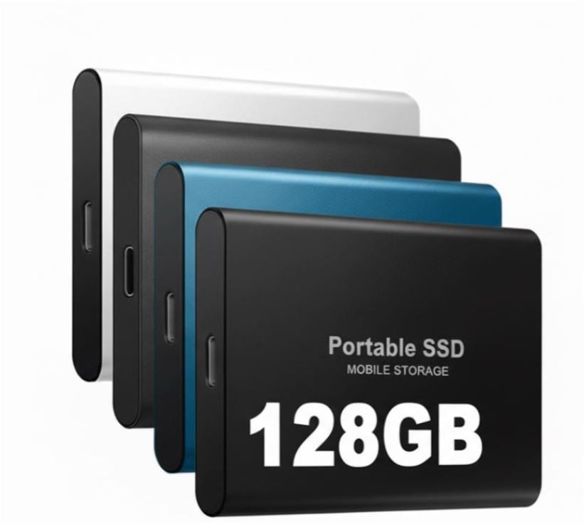 External SSD 128GB USB C Portable Drive Fast Transfer for Laptop and Phone