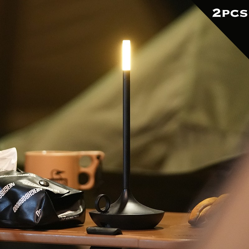 Cordless Table Lamp Rechargeable Brass Candle Glow for Dining and Patio