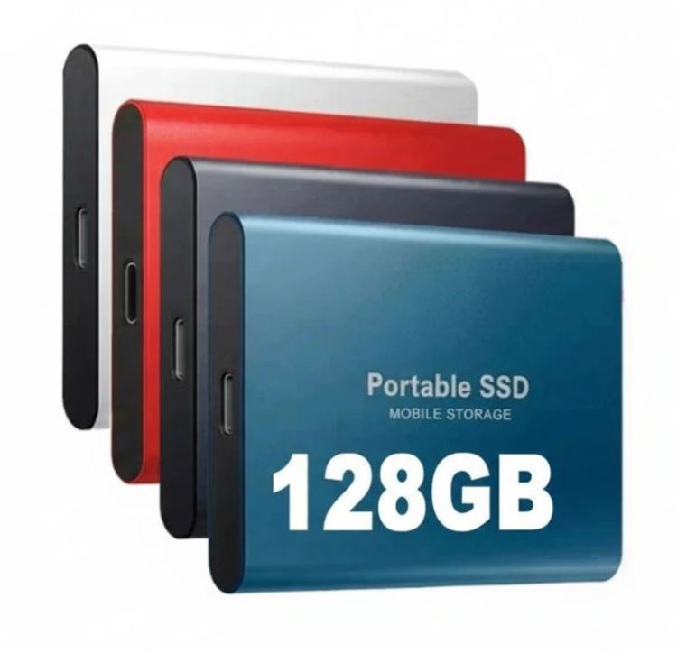 External SSD 128GB USB C Portable Drive Fast Transfer for Laptop and Phone