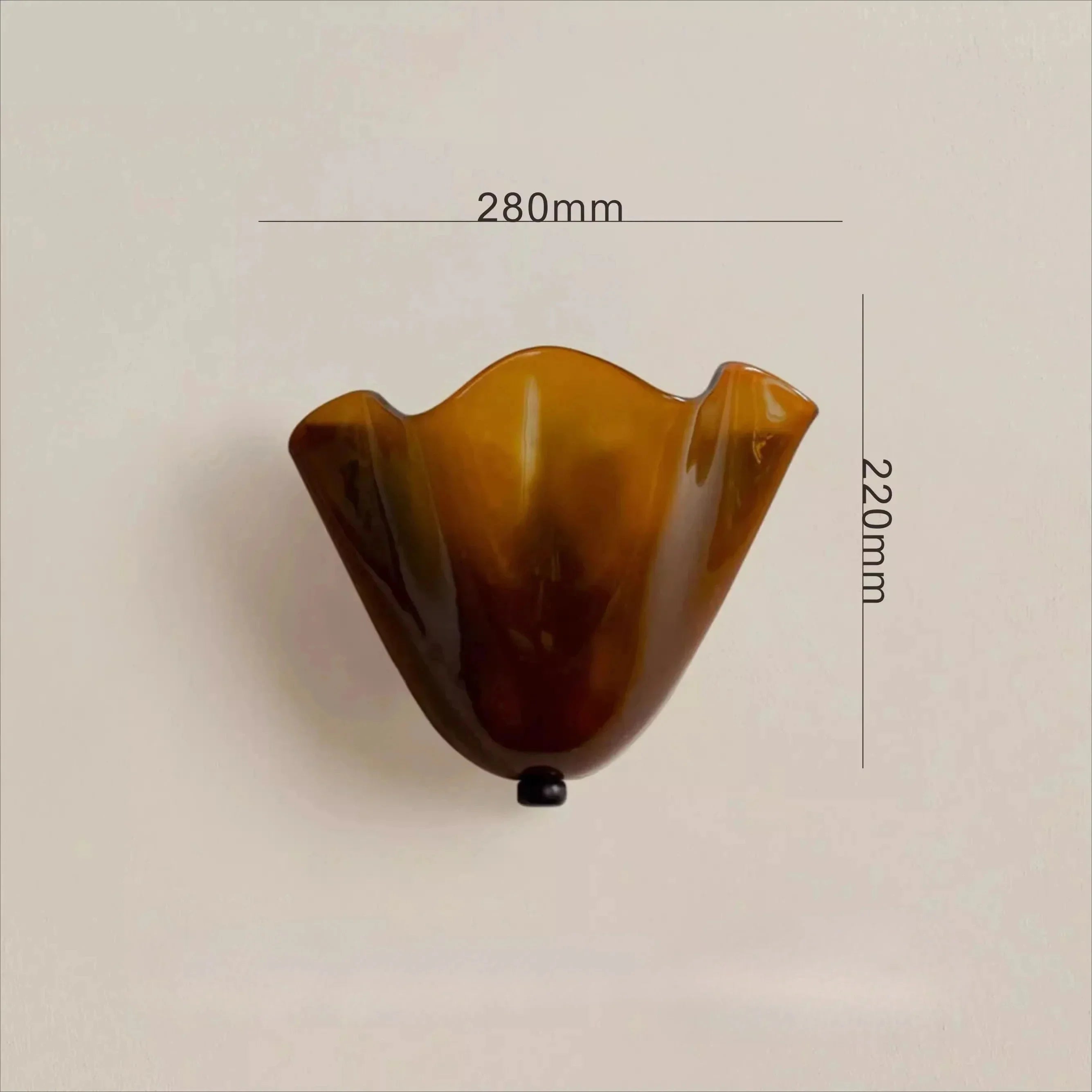 Colored Glass Wall Sconce Ruffled Shade Bedside
