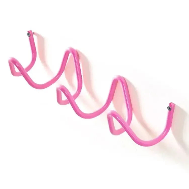 Squiggle Wall Hook Rack in Wrought Iron for Coats and Towels
