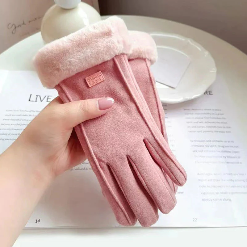 Womens Winter Gloves Wool Lined Touchscreen Windproof for Cold Commutes