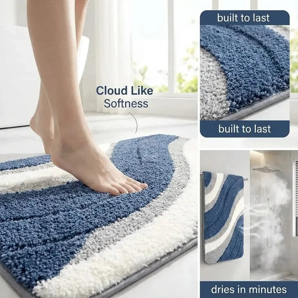 Microfiber Bath Rug Plush Non-Slip