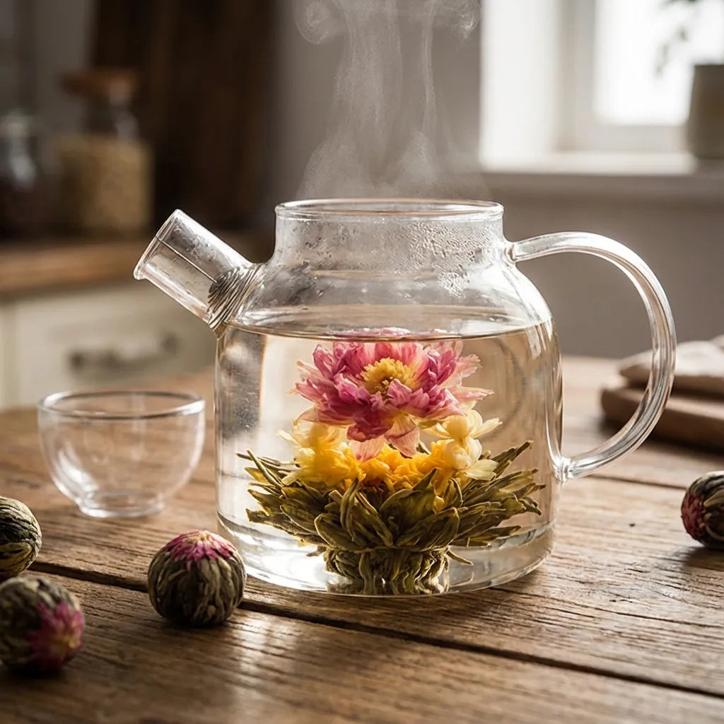 Blooming Tea Balls Pu-erh with Dried Flowers 18 Piece Gift Box