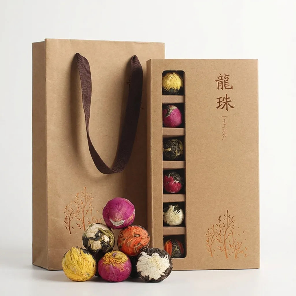 Blooming Tea Balls Pu-erh with Dried Flowers 18 Piece Gift Box