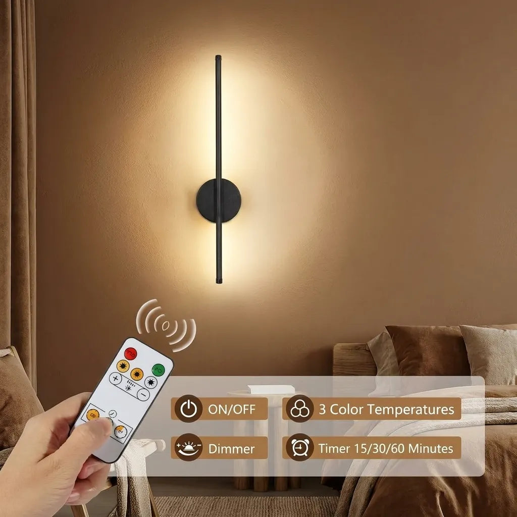 Cordless Wall Sconces Set of 2 Magnetic Rechargeable with Remote