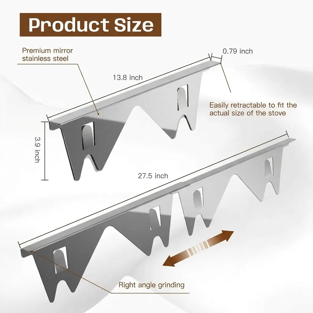Stove Gap Covers Stainless Steel Expandable L Shaped