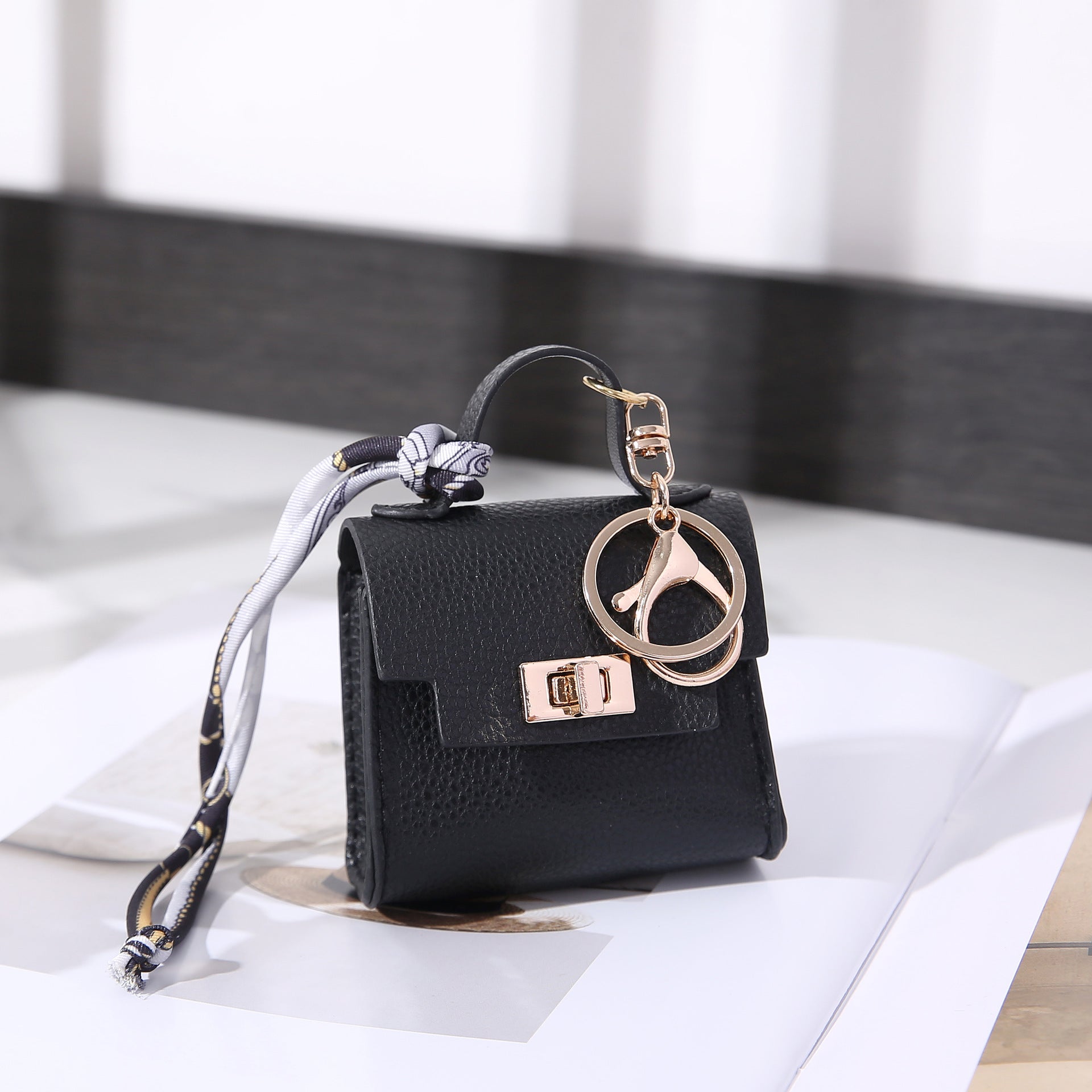 Mini Purse Keychain Bag Charm with Twist Lock Pouch