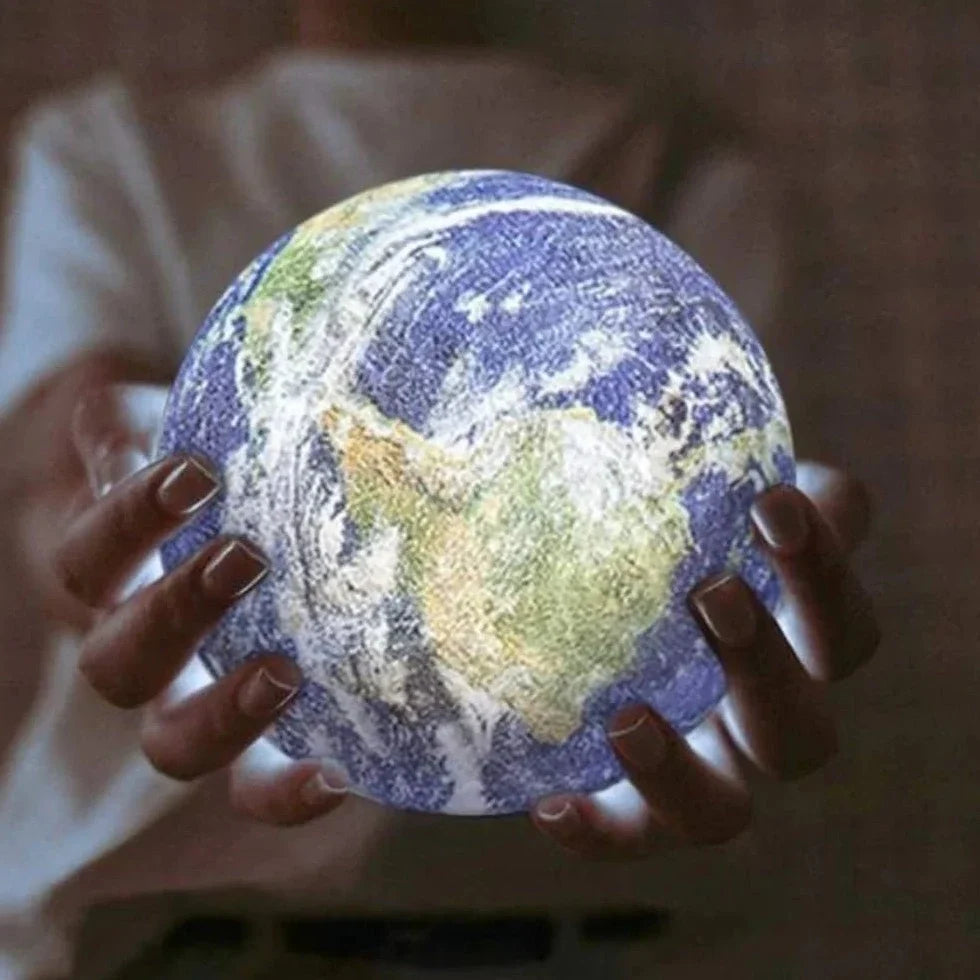 Earth Lamp Globe Night Light Planet Design for Bedside and Desk Decor
