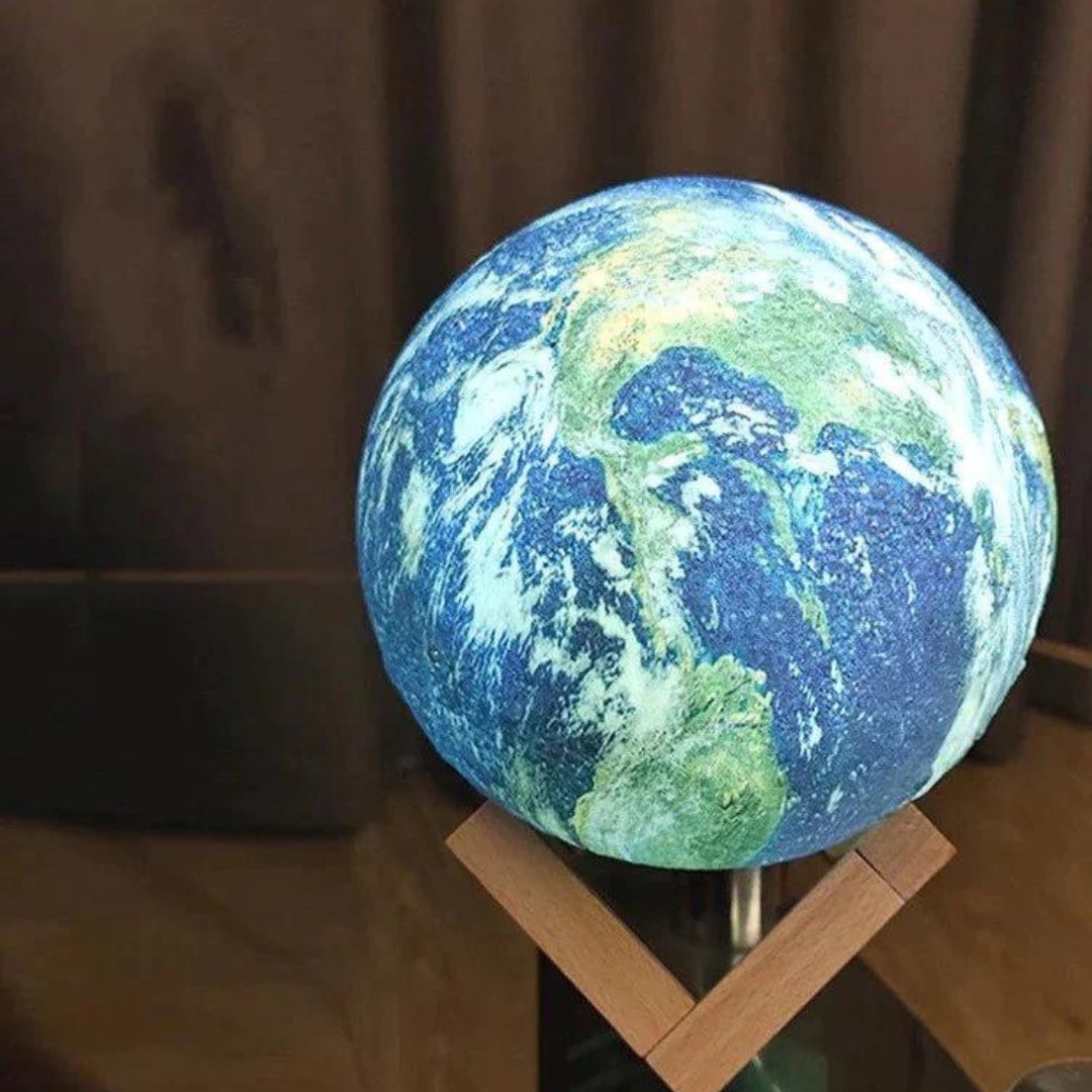 Earth Lamp Globe Night Light Planet Design for Bedside and Desk Decor