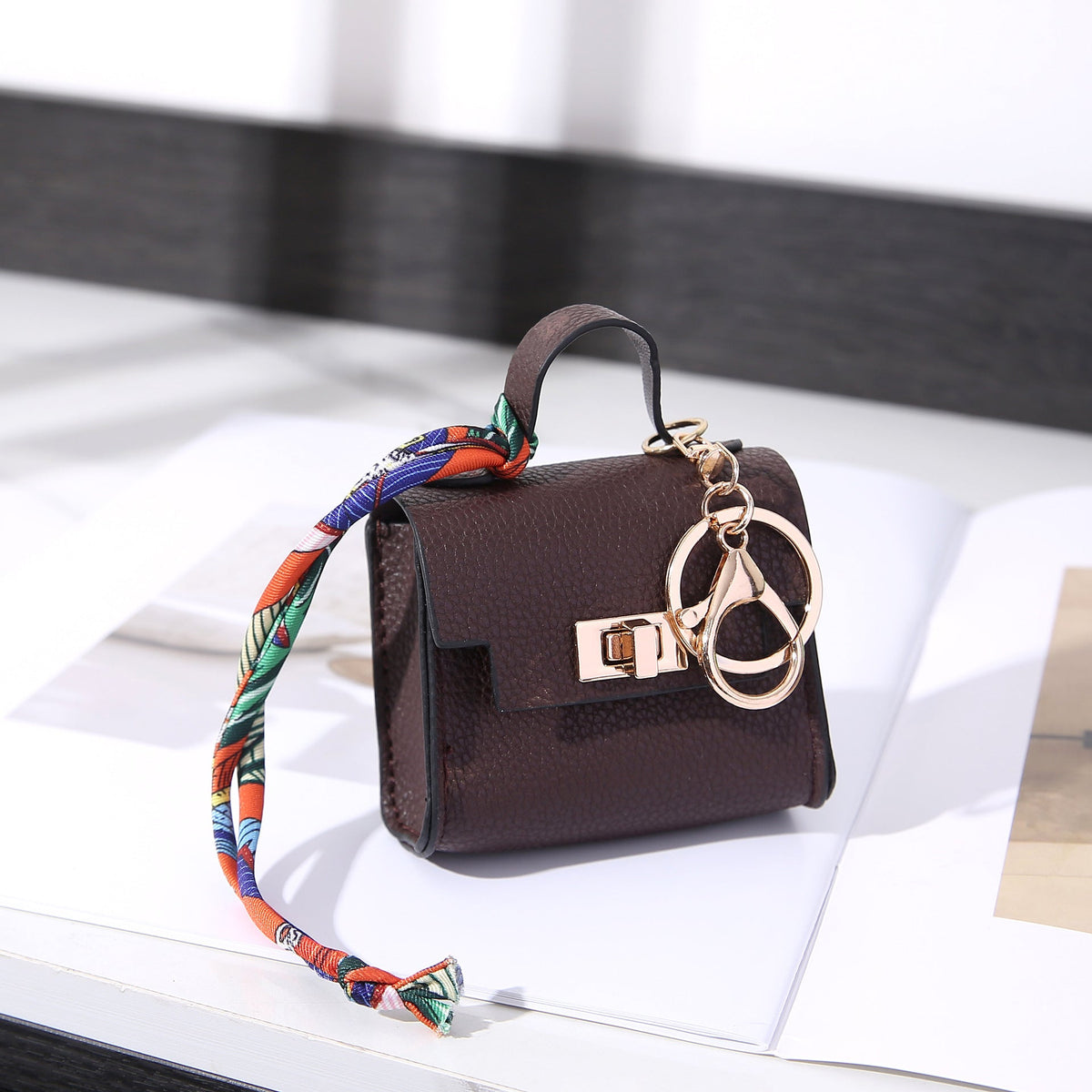 Mini Purse Keychain Bag Charm with Twist Lock Pouch