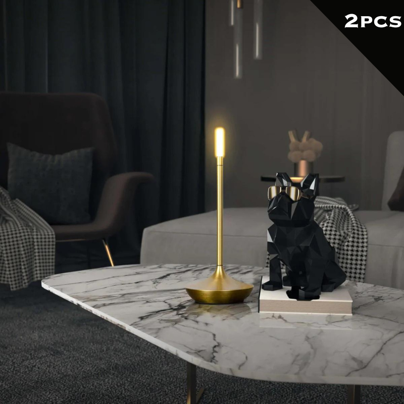 Cordless Table Lamp Rechargeable Brass Candle Glow for Dining and Patio