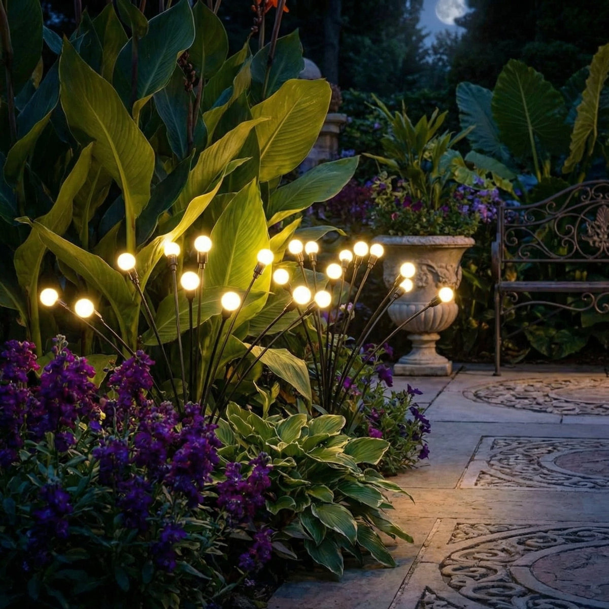 Solar Garden Lights Outdoor Swaying Stake Lights Waterproof for Pathway