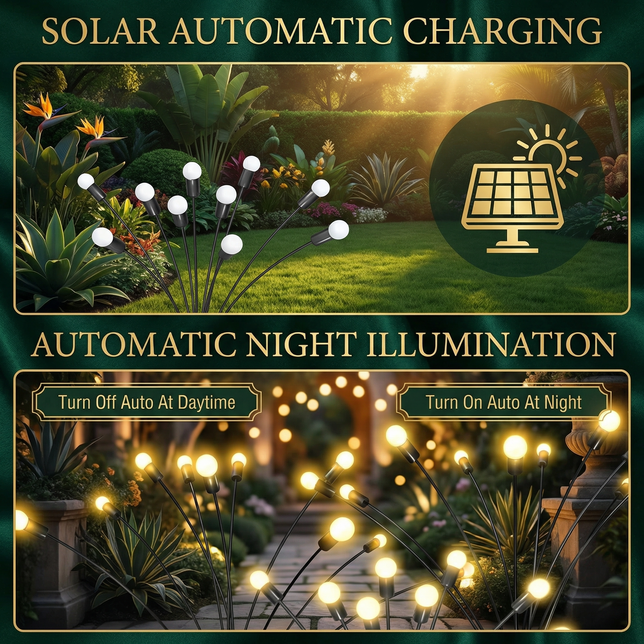 Solar Garden Lights Outdoor Swaying Stake Lights Waterproof for Pathway