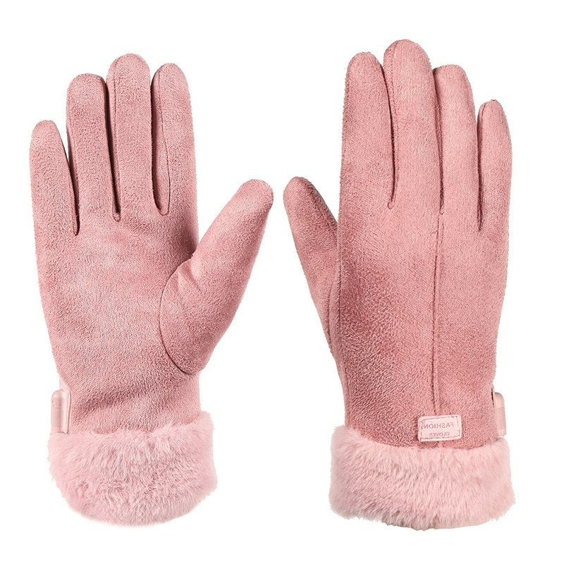 Womens Winter Gloves Wool Lined Touchscreen Windproof for Cold Commutes