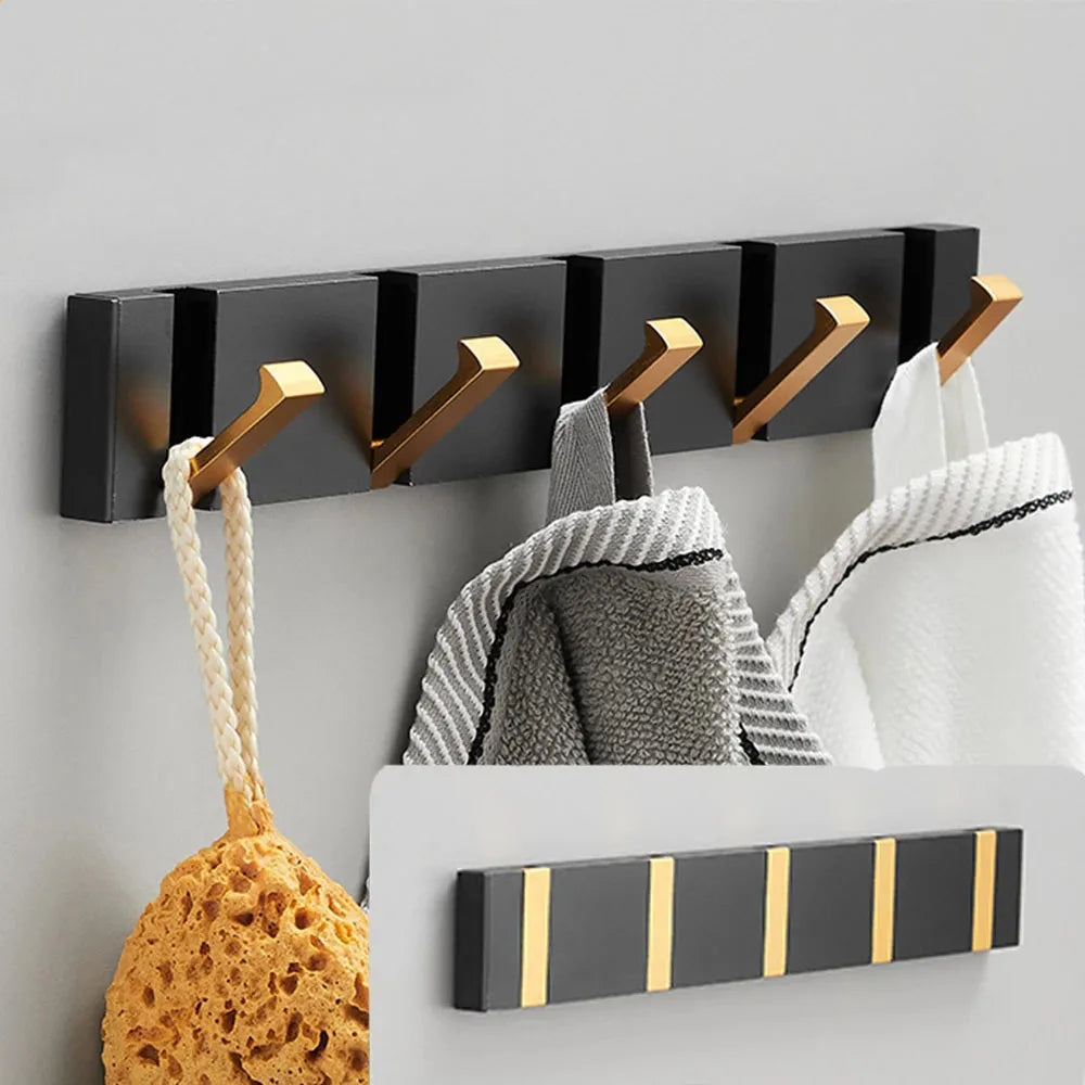 Fold Down Wall Hook Rack Stainless Steel for Coats and Towels