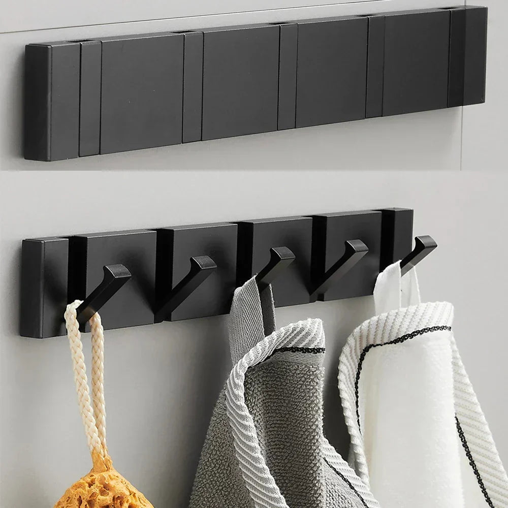 Fold Down Wall Hook Rack Stainless Steel for Coats and Towels