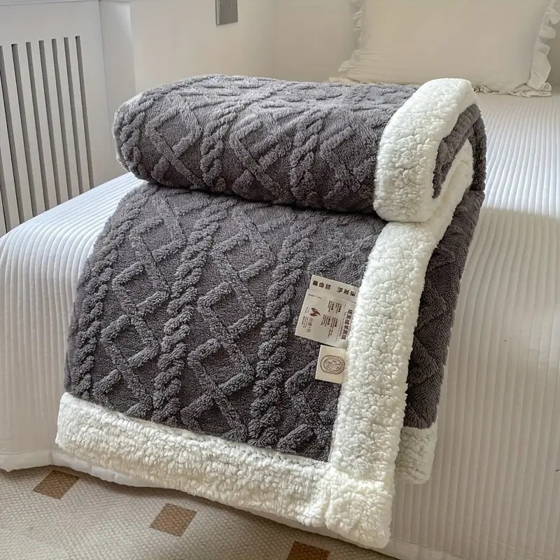 Sherpa Throw Blanket Fleece Reversible for Couch and Bed