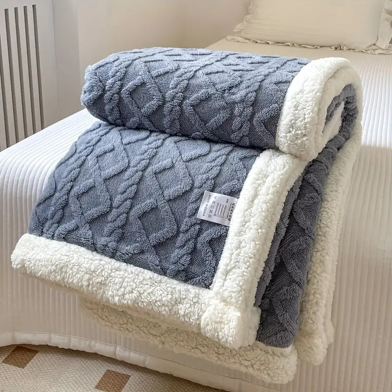 Sherpa Throw Blanket Fleece Reversible for Couch and Bed