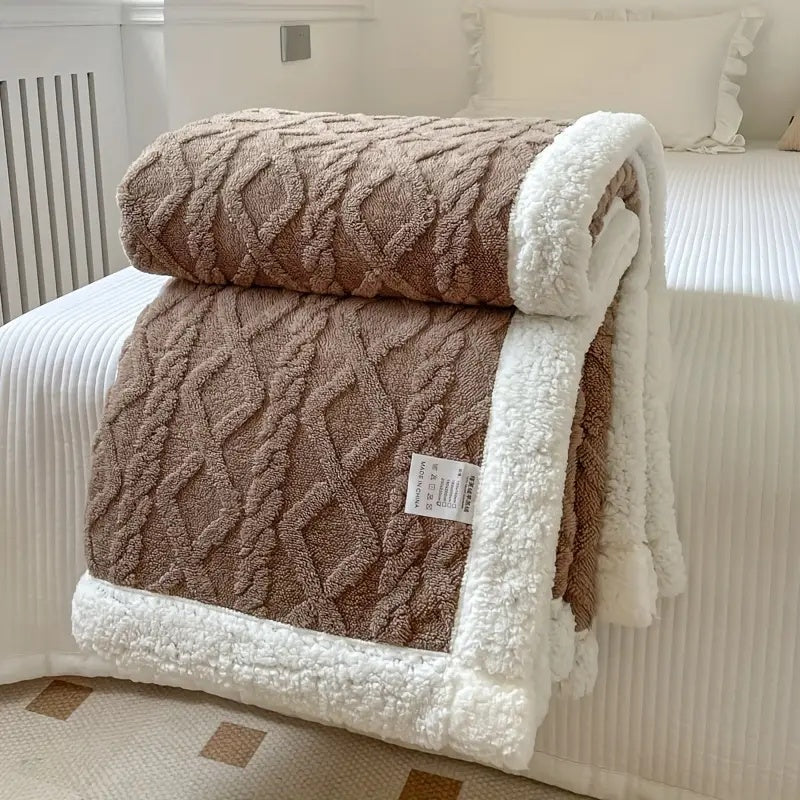 Sherpa Throw Blanket Fleece Reversible for Couch and Bed