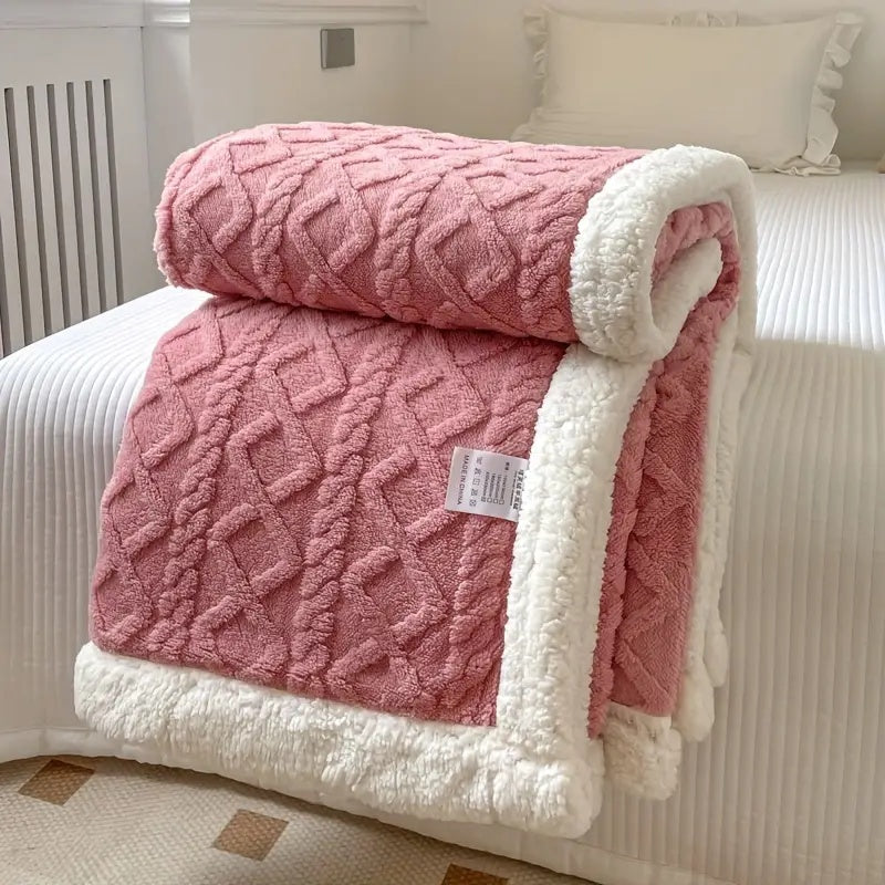 Sherpa Throw Blanket Fleece Reversible for Couch and Bed