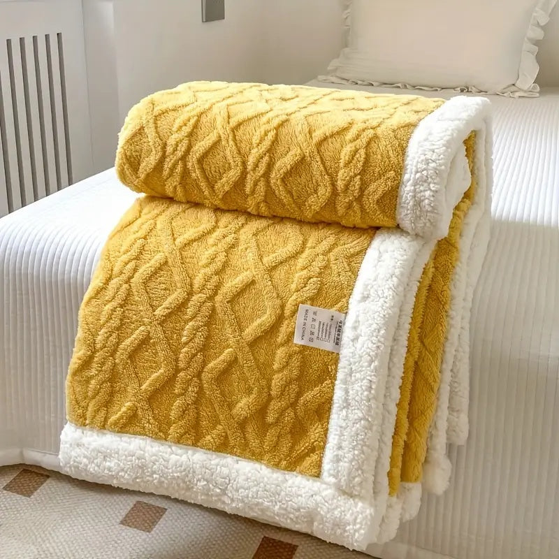 Sherpa Throw Blanket Fleece Reversible for Couch and Bed