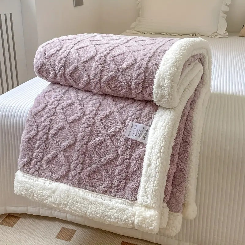 Sherpa Throw Blanket Fleece Reversible for Couch and Bed