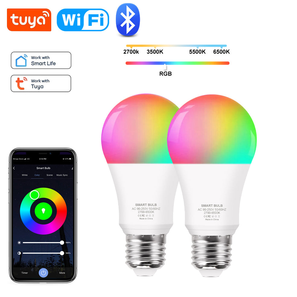 Smart LED Bulb RGB Color Changing WiFi Dimmable Works with Alexa and Google